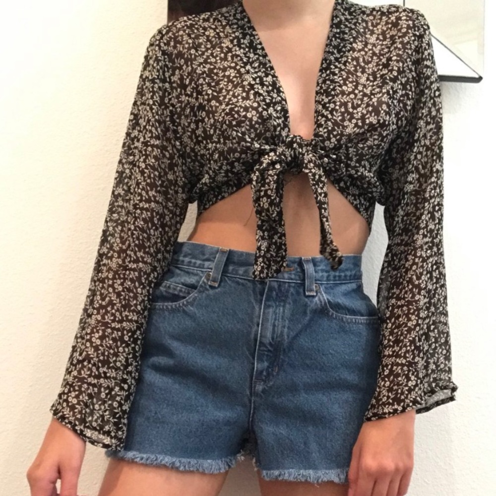 Vintage High Rose Denim Shorts